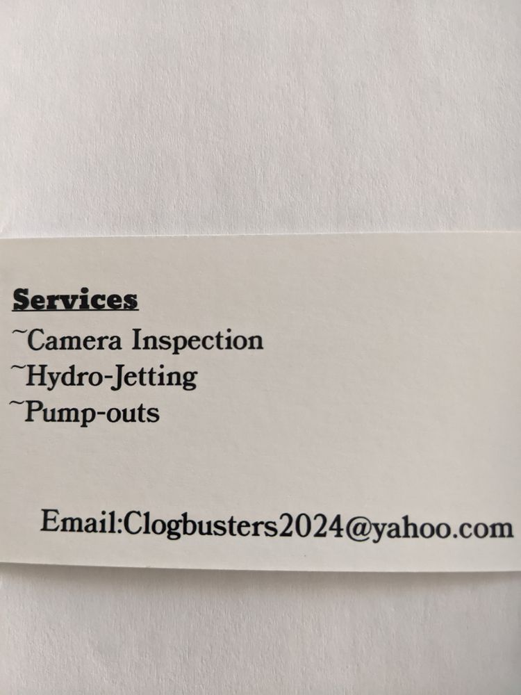 Slide of Clogbusters sewer and drain cleaning