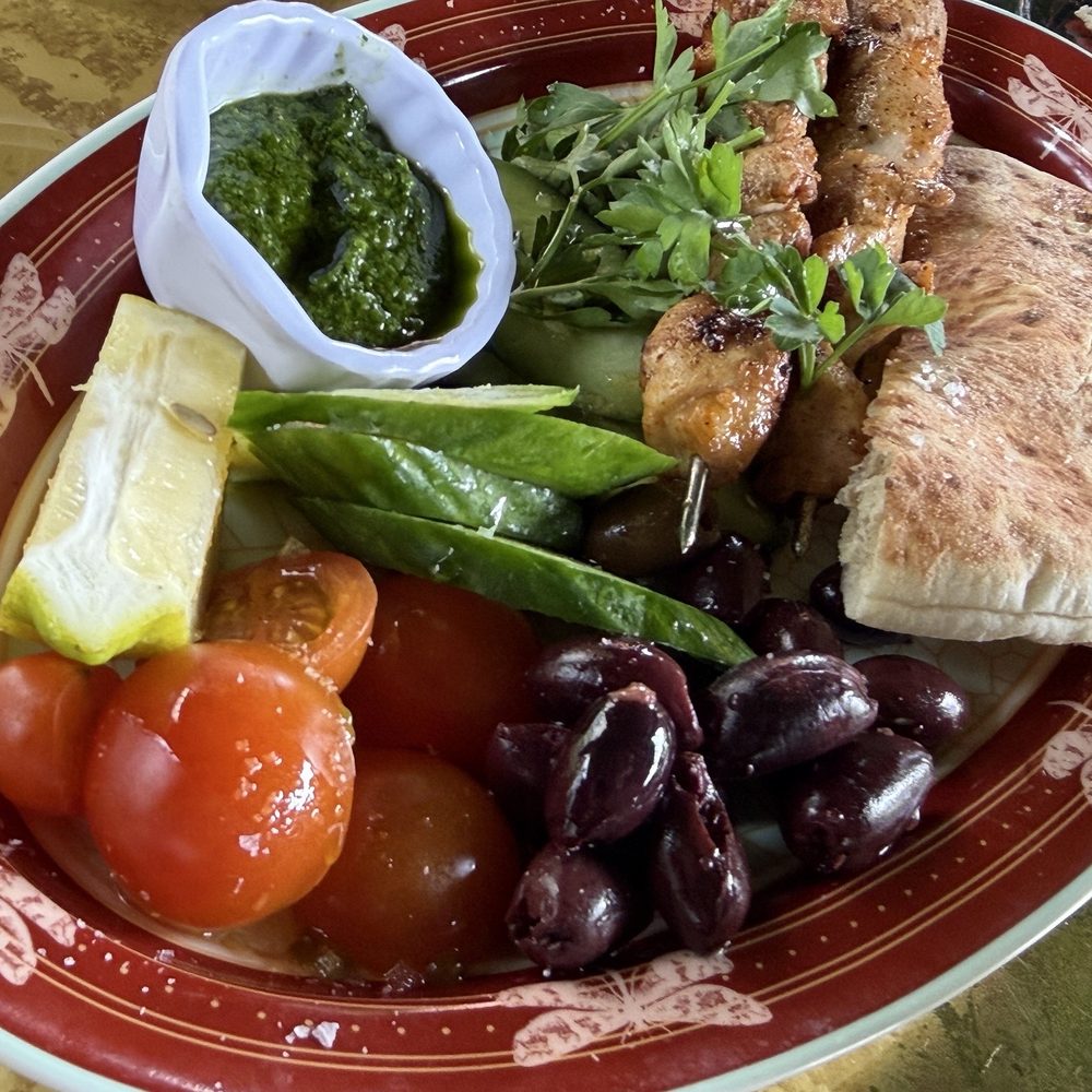 The Baby Grand - Chicken skewers with garlic, onion, and rosemary, Cucumber and olives. Definitely share 5-2026 - Hotels Near Me - Coronado, California The Baby Grand - Chicken skewers with garlic, onion, and rosemary, Cucumber and olives. Definitely share 5-2026 - Hotels Near Me - Coronado, California
