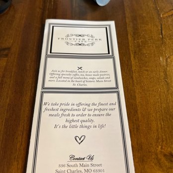 Frontier Perk Cafe - Menu - Cafes Near Me - St. Charles, Missouri Frontier Perk Cafe - Menu - Cafes Near Me - St. Charles, Missouri