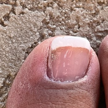 Red Persimmon Nails & Spa - This is how poor my pedicure was..you can STILL see the glitter from my previous color!!!!! What a waste of $ and time! - Nail Salons Near Me - Oceanside, California