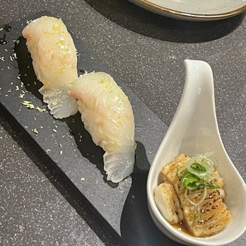 Ju-ichi - Olive Flounder ($6/pc) & a little something from the chef - Sushi Bars Near Me - San Diego, California Ju-ichi - Olive Flounder ($6/pc) & a little something from the chef - Sushi Bars Near Me - San Diego, California