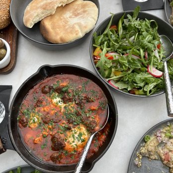 Nua - Shakshuka Shuk Salad Jerusalem Bagel - Middle Eastern Near Me - Beverly Hills, California Nua - Shakshuka Shuk Salad Jerusalem Bagel - Middle Eastern Near Me - Beverly Hills, California