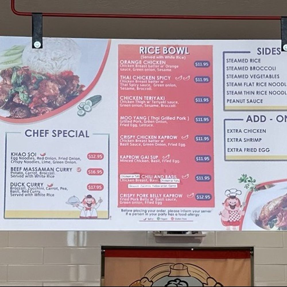 Thai Better - Menu board over counter June 2025 - Thai Near Me - South Salt Lake, Utah Thai Better - Menu board over counter June 2025 - Thai Near Me - South Salt Lake, Utah