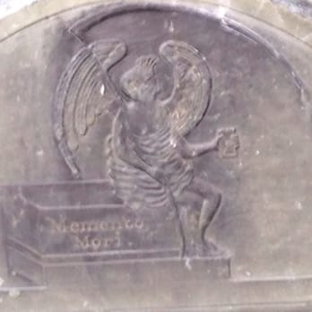 Ghosts & Gravestones - Is this skeleton holding an hourglass or Miller highlife? - Historical Tours Near Me - Boston, Massachusetts