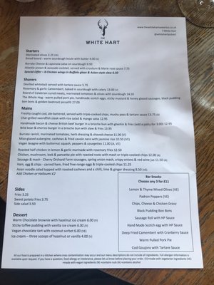 Menu photo 2 The White Hart, SE1 London, XGL Menu photo 2 The White Hart, SE1 London, XGL