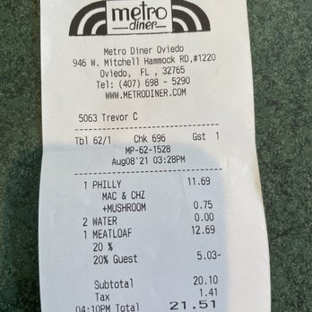 Metro Diner - American Near Me - Oviedo, Florida
