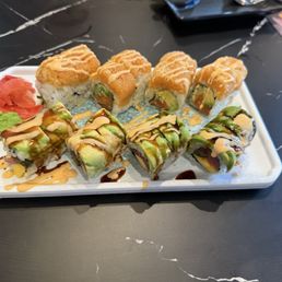 Salmon Family Roll (top) Mexican Roll (bottom)