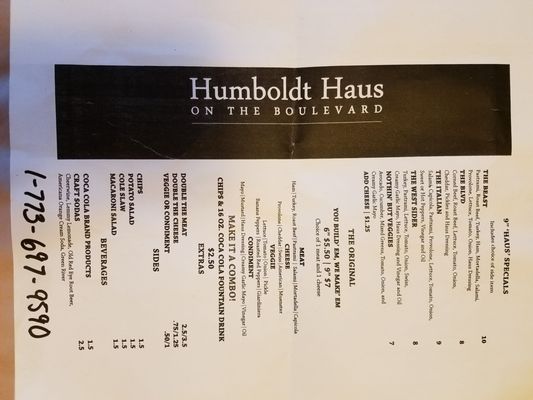 Menu photo 5 Humboldt Haus Sandwich Bar Chicago, IL Menu photo 5 Humboldt Haus Sandwich Bar Chicago, IL