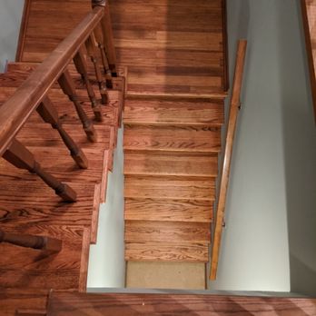 Payton's Touch - Hardwood treads and landing after staining. - General Contractors Near Me - Fayetteville, Tennessee Payton's Touch - Hardwood treads and landing after staining. - General Contractors Near Me - Fayetteville, Tennessee