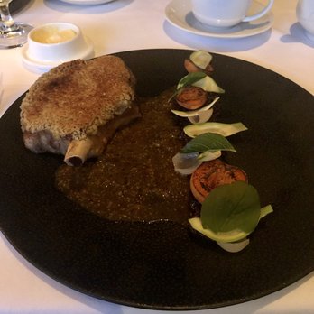 Spruce - Special Pork Loin with peppercorn sauce and stone fruit ($45) - American Near Me - San Francisco, California Spruce - Special Pork Loin with peppercorn sauce and stone fruit ($45) - American Near Me - San Francisco, California