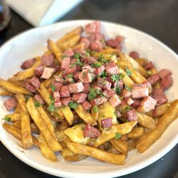 Queen Anne Beer Hall - Bacon poutine fries! A MUST!