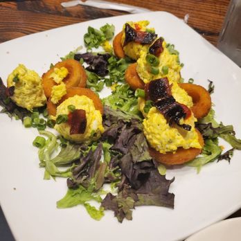 Local Goat - Fried deviled eggs falling apart - New American Near Me - Pigeon Forge, Tennessee Local Goat - Fried deviled eggs falling apart - New American Near Me - Pigeon Forge, Tennessee