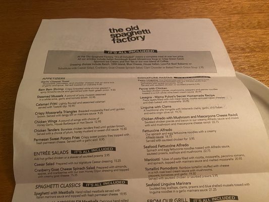 Menu photo 3 The Old Spaghetti Factory New Westminster, BC Menu photo 3 The Old Spaghetti Factory New Westminster, BC