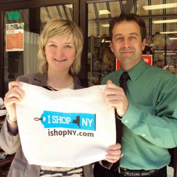 Curtain Shop - Louis Vaccaro and Rebecca from the NYS Retail Council during the kickoff of the I Shop NY campaign.