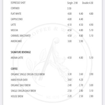 Aroma Coffee & Wine - Coffee menu - Cafes Near Me - Crystal Lake, Illinois