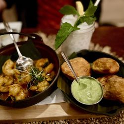 Samba Montclair - Garlic shrimp and croquette apps