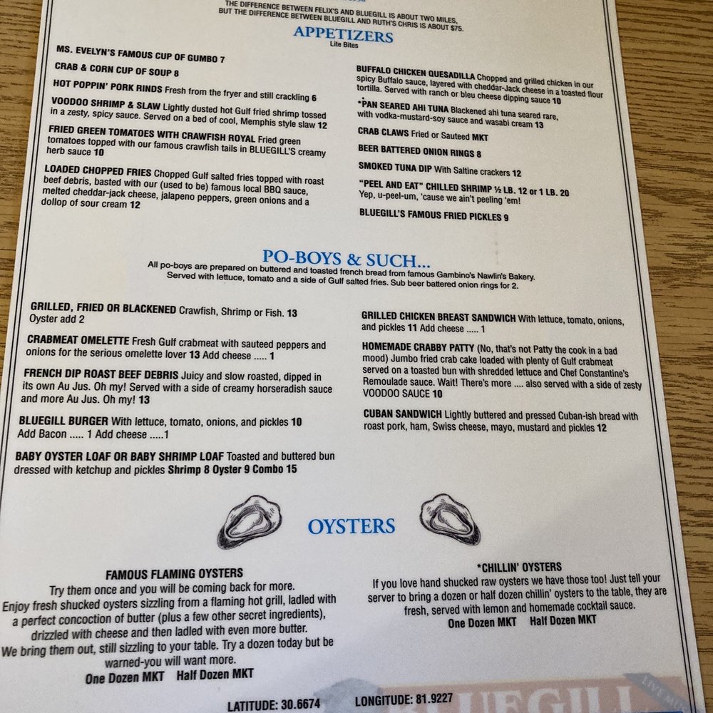 BLUEGILL Restaurant - Menu - Seafood Near Me - Spanish Fort, Alabama BLUEGILL Restaurant - Menu - Seafood Near Me - Spanish Fort, Alabama