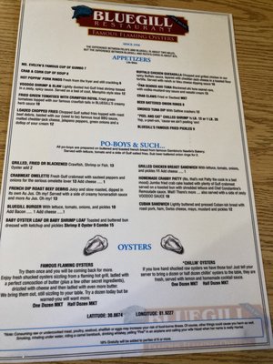 Menu photo 6 BLUEGILL Restaurant Spanish Fort, AL