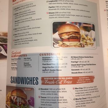 Islands Restaurant - Menú - Burgers Near Me - San Diego, California