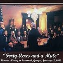 40 Acres and a Mule Tour - Painting of the historic "40 Acres and a Mule" meeting on January 12, 1865 in Savannah.