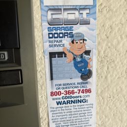 Garage door sticker.