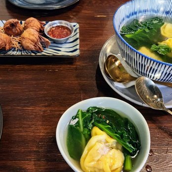 Kin Long Beach - Wonton Soup & Meat Bags (Shrimp & Pork Wraps) - Thai Near Me - Long Beach, California