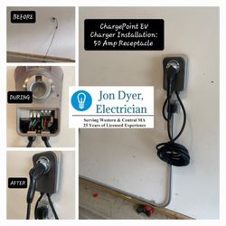 Jon Dyer Electrician - ChargePoint EV Charger Installation for Electric Vehicle: 
50 Amp Receptacle
