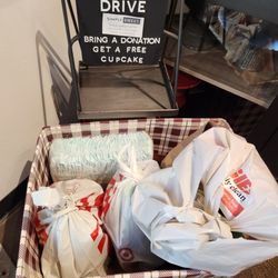Simply Sweet Cupcakes - Food drive. Bring a food items, get a free delicious cupcake that is better than Trophy Cupcakes.