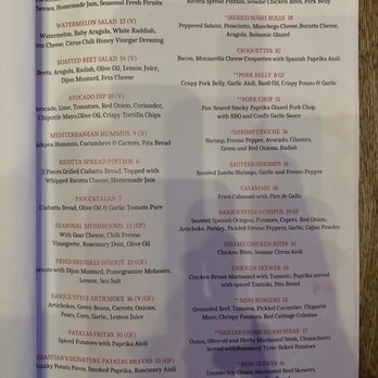 Sebastian Pintxos Bar - Menu (Jan 2026) - Tapas Bars Near Me - Atlanta, Georgia
