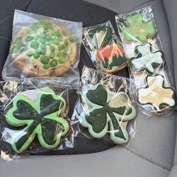Divas Dips And Gourmet Treats - St Patrick's Day sugar cookies. M&M stuffed cookie.