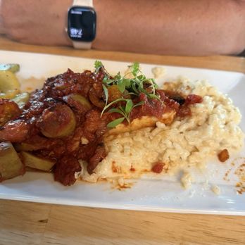 Famille - Halibut, yeah, there is fish somewhere under that red sauce! - Coffee & Tea Near Me - Sisters, Oregon Famille - Halibut, yeah, there is fish somewhere under that red sauce! - Coffee & Tea Near Me - Sisters, Oregon