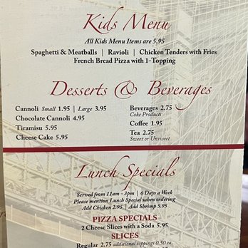 Ferrara Pizza and Pasta - Menu pg 4 - Pizza Near Me - Sylva, North Carolina