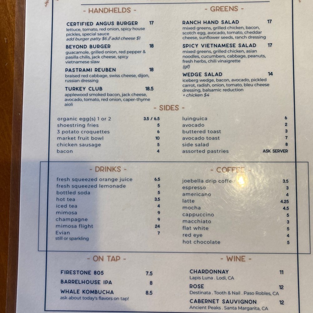 Kitchenette - Lunch Menu - Breakfast & Brunch Near Me - Templeton, California
