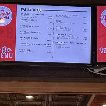 Famous Dave's Bar-B-Que - Menu pt1 - Barbeque Near Me - Las Vegas, Nevada