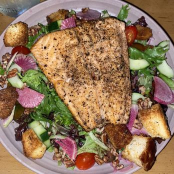 Root & Bone Indianapolis - Farmer's Salad with Seasonal Salmon - American Near Me - Indianapolis, Indiana Root & Bone Indianapolis - Farmer's Salad with Seasonal Salmon - American Near Me - Indianapolis, Indiana