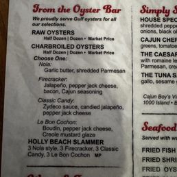 Oyster Menu Oyster Menu