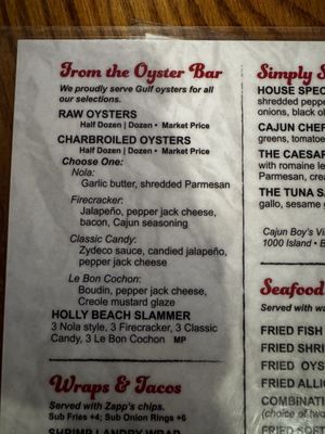 Menu photo 1 Uncle T's Oyster Bar Scott, LA