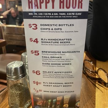 BJ's Restaurant & Brewhouse - Happy hour menu - Pizza Near Me - Fresno, California