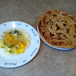 Halaal Restaurant - Plain Omelet with Paratha.