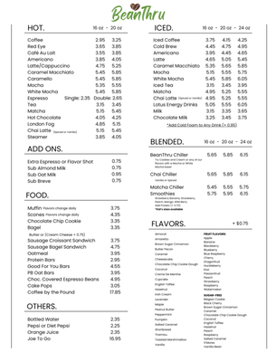 Menu photo 2 BeanThru Glenshaw, PA