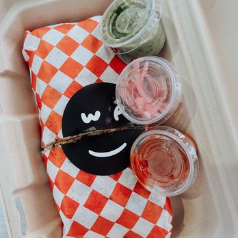 Work in Progress - the cutest, most delicious, breakfast burrito - Wine Bars Near Me - Costa Mesa, California