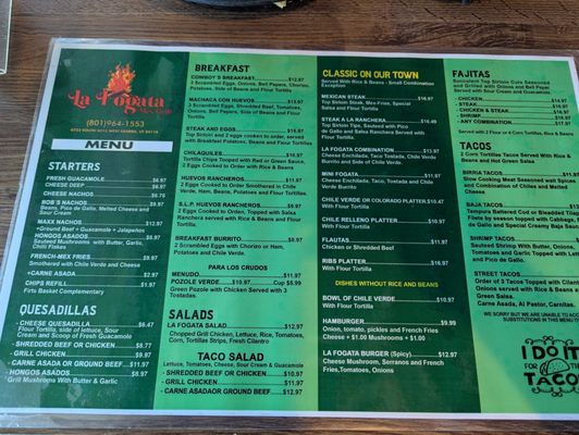 Menu photo 3 La Fogata Mex-Grill Kearns, UT