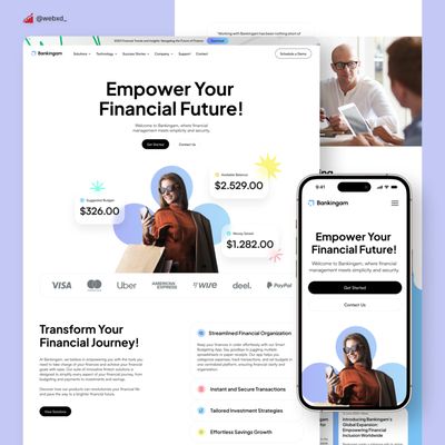 WebXd - Innovative Fintech Company Website Design and Development Featuring a Clean Design and Gradient Theme - La Jolla, CA