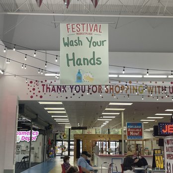 Festival Marketplace - Despite multiple cute *signs* for hand sanitation, I struggled to access any hand sanitizer... anywhere. - Men's Clothing Near Me - Pompano Beach, Florida