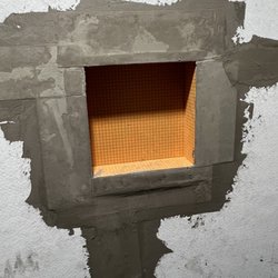 Neighborly Construction - 1ft x 1ft insert installed when I asked for a whole back wall insert