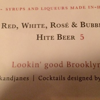 Dick and Jane's - Everything housemade besides the liquor  Lookin' good - Bars Near Me - Brooklyn, New York