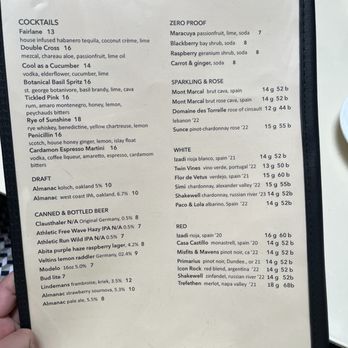 The Well - Menu - Bars Near Me - Oakland, California