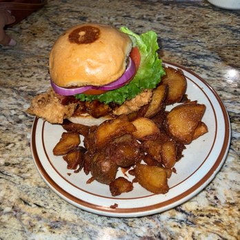 Dolli's Diner - Crispy Chicken Teriyaki club with crispy home fries! So good love this place - Burgers Near Me - Nacogdoches, Texas