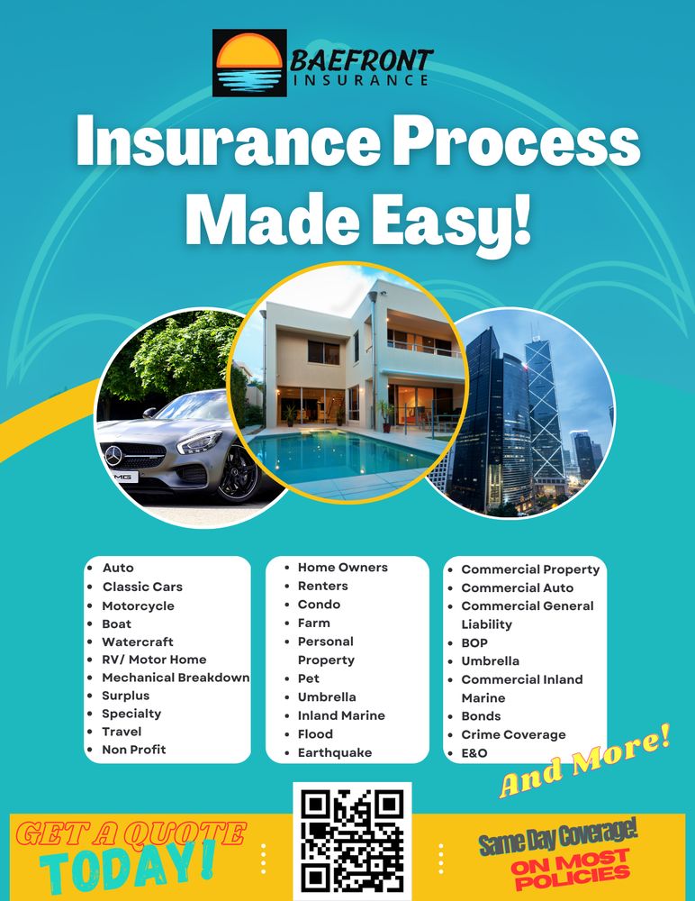 BAEFRONT INSURANCE Updated May 2024 Request a Quote 1740 S Glades