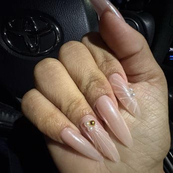 Diva's Nails - Long Gel-X almond set with chrome and nail art - Nail Salons Near Me - Burbank, California Diva's Nails - Long Gel-X almond set with chrome and nail art - Nail Salons Near Me - Burbank, California